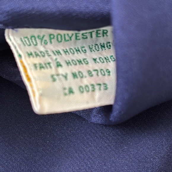 Lady Manhattan Women’s Petite Vintage Blouse Dark Navy Button Up Bow Tie size 8 - Picture 4 of 6